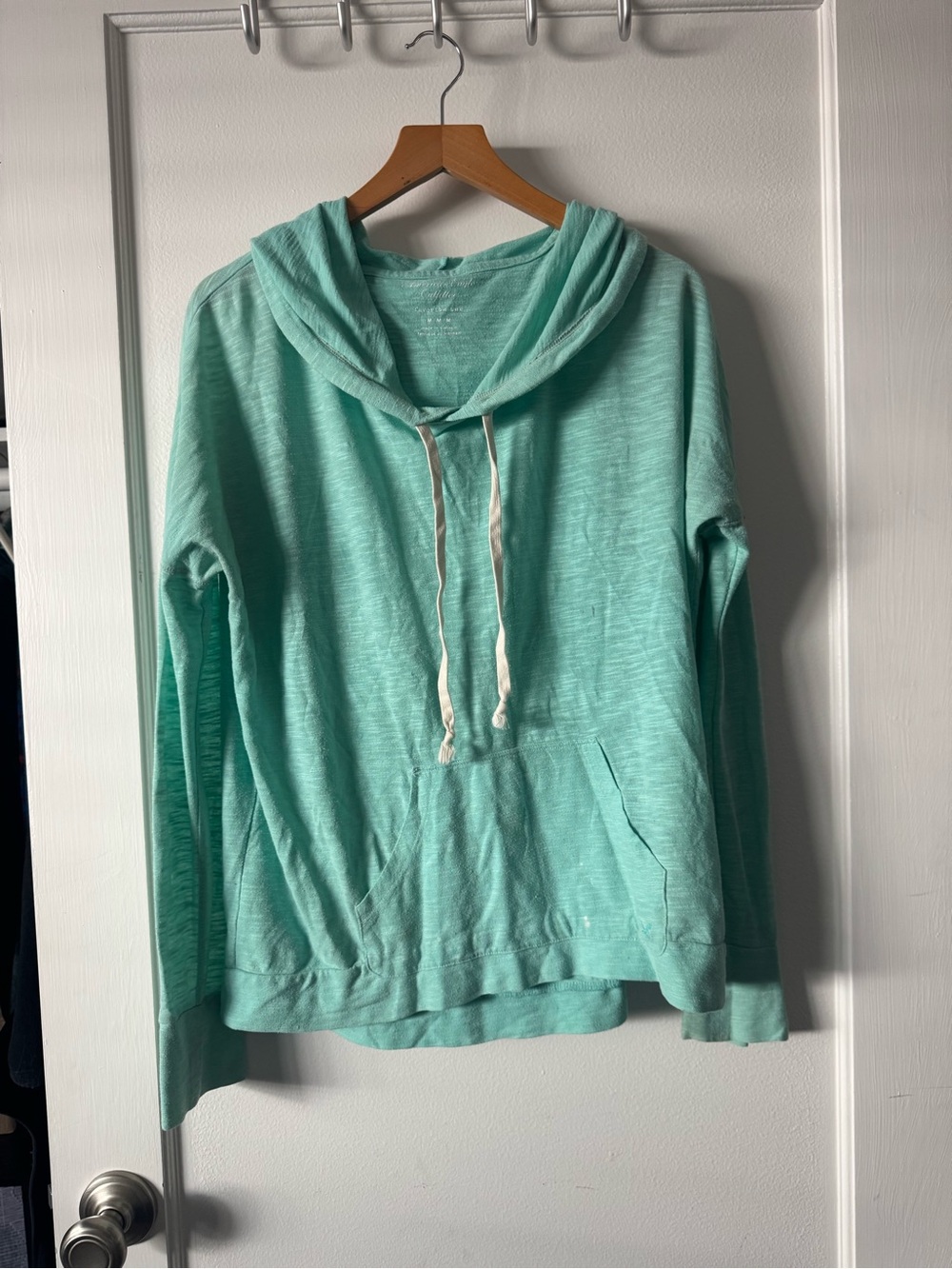 American Eagle Aqua Hooded Pullover Sweatshirt